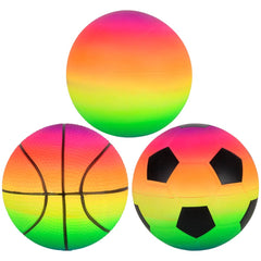 Rainbow Sports Ball (3 Asst.) 5" 24/31 - LLB Toys