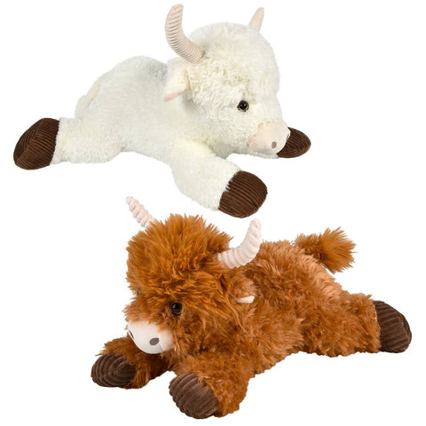 23.5" Laying Highland Cow  Plush - LLB Toys