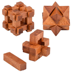 1.75" WOODEN BRAIN TEASERS LLB Wood Toy - Kids