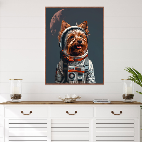 Yorkshire Terrier Nasa Astronaut Canvas Wall Art Print