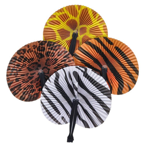 10" SAFARI PRINT FOLDING FAN LLB kids toys
