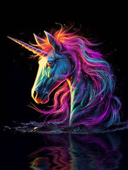 Neon Bold Bright Colored Unicorn Canvas Wall Art Print