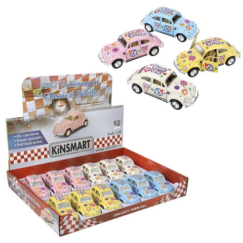 5" DIE-CAST FLOWER POWER VW BEETLE LLB Car Toys