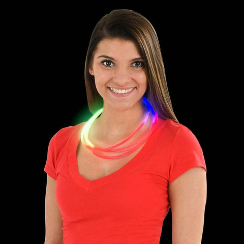 22" TRI-COLOR GLOW NECKLACE- 50 pc/tube - LLB Toys
