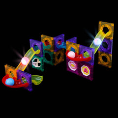 40pc Magnetic Tile Light-Up Ball Run - LLB Toys