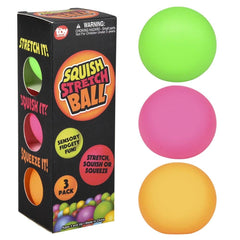 Mini Squishy Gummi Ball 1.75" 3pcs/Color Box - LLB Toys