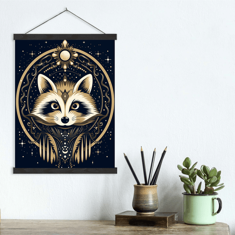 Mystical Racoon Canvas Wall Art print