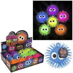 4" Light-Up Puffer Ball With Eyes 12ct - LLB Toys
