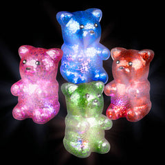 4.5" Sparkle Light-Up Puffer Gummy Bear - LLB Toys