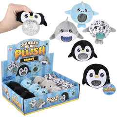 3" Sealife Squeezy Bead Plush Llb Plush Toys 12ct - LLB Toys