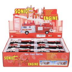 7" DIE-CAST PULL BACK SONIC FIRE ENGINE LLB Car Toys