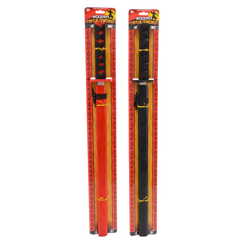 28" WOODEN NINJA SWORD-CARDED LLB kids toys