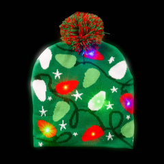 CHRISTMAS BULB LIGHT-UP BEANIE HAT - LLB Toys