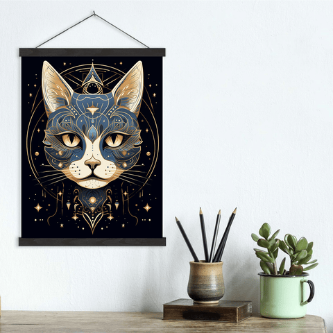 Stellar Feline Symmetry Canvas Wall Art Print