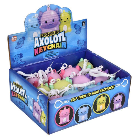 2.5" Light-Up Axolotl Keychain 12ct LLB Light-up Toys