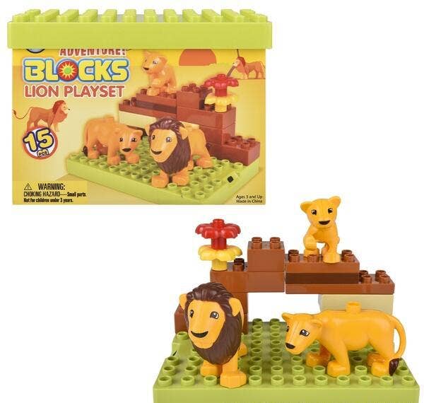 BLOCK SCENE LION15PCS LLB kids toys