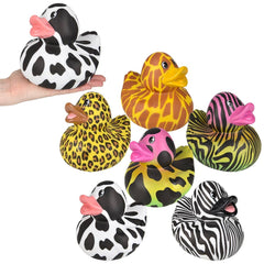 Big Animal Print Rubber Duckies 6" - LLB Toys