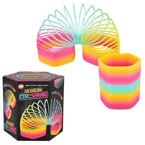 5" JUMBO HEXAGON RAINBOW COIL SPRING LLB kids toys