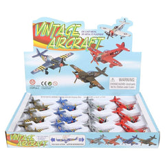 5" DIE-CAST PULL BACK VINTAGE PLANE LLB Car Toys