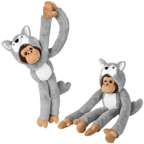 27.5" Dressed Wolf Hanging Monkey - LLB Toys