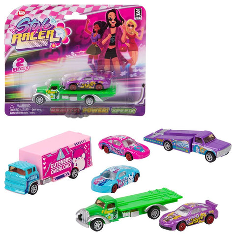 5" Die Cast Style Racer Car Carrier - LLB Toys