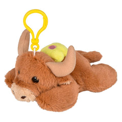 3.5" Mighty Quakes Highland Cow Backpack Clip - LLB Toys