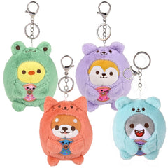 4"plush Dressed Animals Backpack Clip On - LLB Toys
