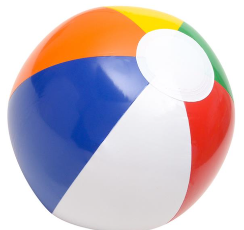 12" Multicolored Beach Ball Inflatable Beach Ball - LLB Toys