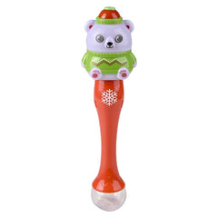 Light-Up Christmas Polar Bear Bubble Wand 13.5" - LLB Toys