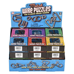 2" Metal IQ Wire Puzzles 24ct - LLB Toys