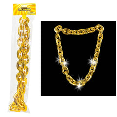 38" LIGHT-UP BIG CHAIN GOLD NECKLACE LLB Light-up Toys