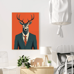 Deer Suit Canvas Wall Art print