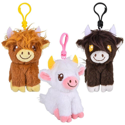 4" Plush Highland Cow Clip On - LLB Toys