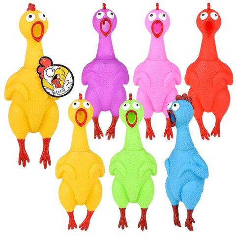 9.5" RUBBER SOUND CHICKEN MIX LLB kids toys