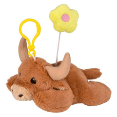 3.5" Mighty Quakes Highland Cow Backpack Clip - LLB Toys