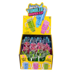 2.75" Liquid Filled Tumbler Back Pack Clip 24ct - LLB Toys