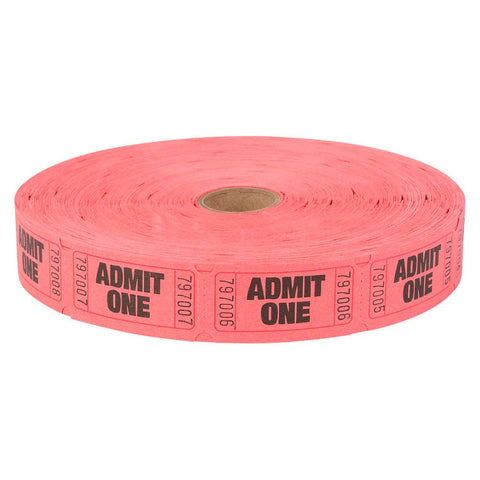 ADMIT ONE SINGLE TICKET ROLLS RED LLB kids toys