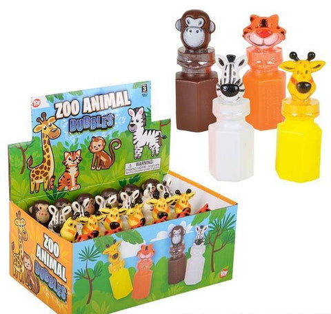 ZOO ANIMAL BUBBLE BOTTLE 0.6OZ 3" - LLB kids toys