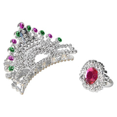 Pretend Play Princess Jeweled Tiara 4pc Set - LLB Toys