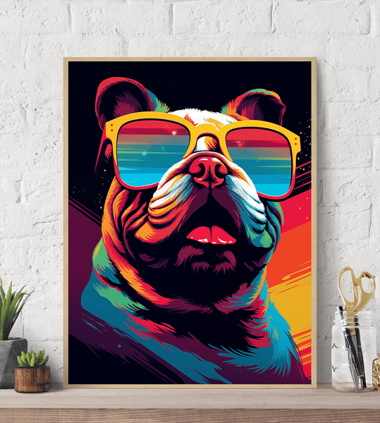 Bulldog POP ART Canvas Wall Art print