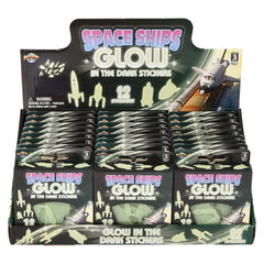 Glow In Dark Space Rocket Stickers 24ct - LLB Toys