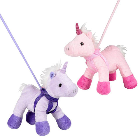 7" UNICORN WITH 27" LEASH - LLB Plush Toys