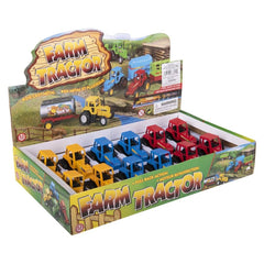 3.75" DIE-CAST PULL BACK FARM TRACTORS LLB Car Toys