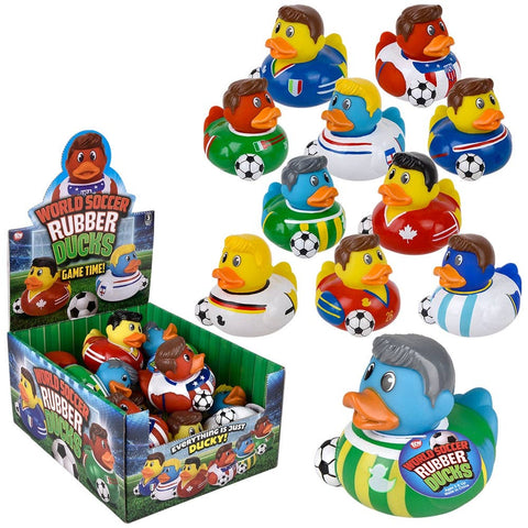 3.5" World Soccer Team Rubber Duckies - LLB Toys
