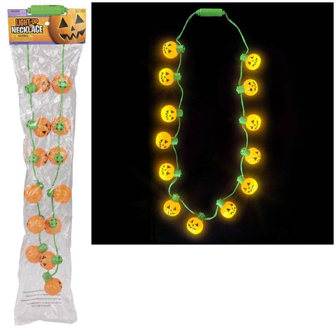 25" LIGHT-UP JACK-O-LANTERN NECKLACE LLB Light-up Toys