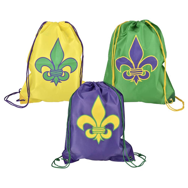 Fleur De Lis Drawstring Backpack 16.5