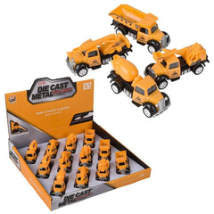 3" Die-Cast Pull Back Construction Vehicles - LLB Toys
