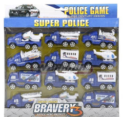 3" PULL BACK PLASTIC POLICE VEHICLE SET LLB Car Toys