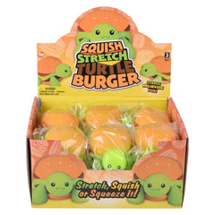 4" Squish And Stretch Turtle Burger 12ct- LLB Toys