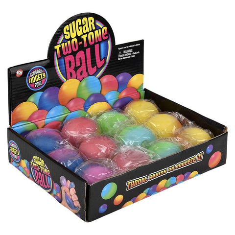 2.4" Squeezy Two-Tone Sugar Ball 12ct LLB Squishy Toys